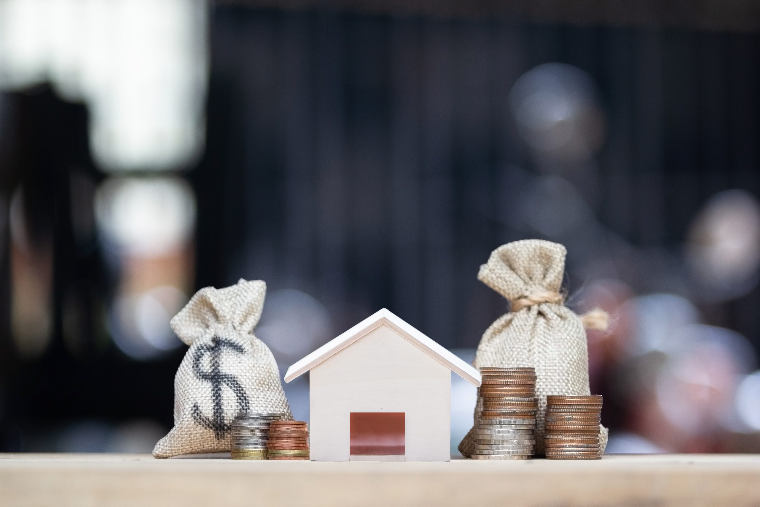 Home loan, mortgages, debt, savings money for home buying concep